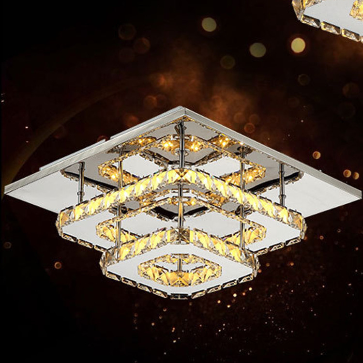 Aisle Crystal Luxury Bedroom Led Ceiling Light 24w Length 30cm