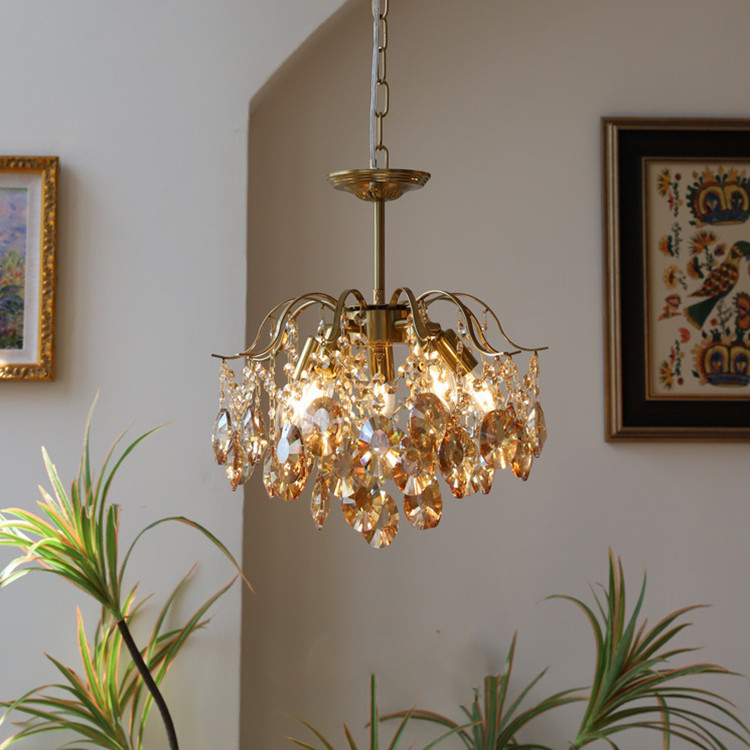 Home Decor Crystal Chandelier Pendant Light Luxury Romantic Bedroom Dining Living Room