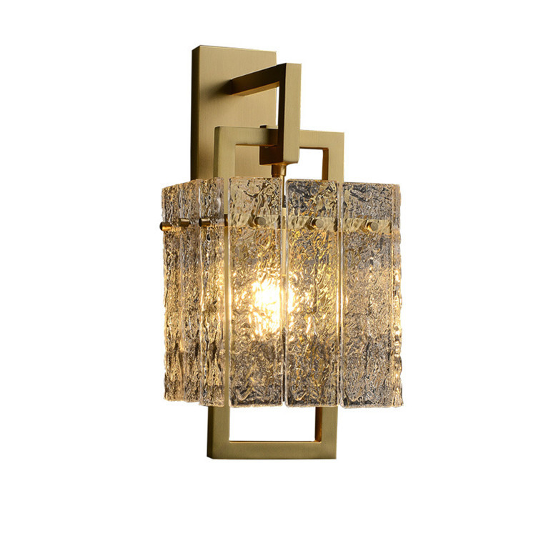 E14 Residential Creative Crystal Wall Lamp H39cm Switch Control